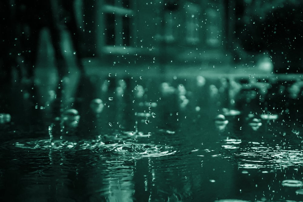 Rain on park connector railing